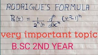 Rodrigues Formula  legendre polynomial  Proof of Rodrigues Formuladifferential equation BSC 2nd [upl. by Ber72]