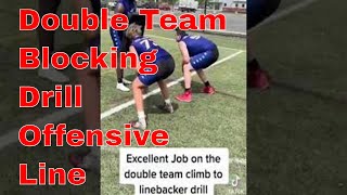 Excellent Job on the double team climb to linebacker drill coachschuman [upl. by Neerod]