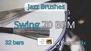 70 BPM Swing  Jazz Brushes  44 Drum Track  Metronome  32 bars AABA  Drum Beat [upl. by Stanislaus258]