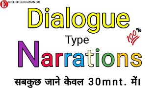 Dialogue Type Narrations  Direct and Indirect Speech in English Grammar  Reporting the Dialogue [upl. by Ambler]