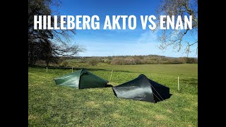 Hilleberg Akto vs Enan side by side comparison [upl. by Atsirk]