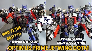 Jetwing Optimus Prime BMB LS03F vs Wei Jiang Black Apple Transformers DOTM [upl. by Etnaihc]