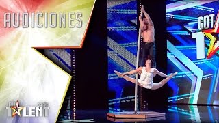 La poesía acrobática de Genia y Katya nos deja embobados  Audiciones 2  Got Talent España 2017 [upl. by Willock]