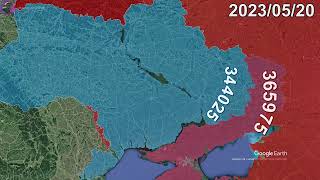 Russian Invasion of Ukraine Every Day to October 1st 2024 using Google Earth [upl. by Nosniv]