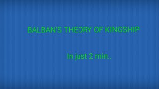 Balbans THEORY OF KINGSHIP nileshBbarman [upl. by Frohman704]