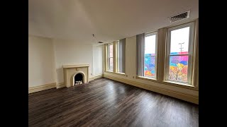 Opera Block 309 Video tour historic downtown Manchester NH studio apt w faux fireplace and more [upl. by Norehs]