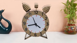 How to make table clock at home  Cardboard clock  Diy table clock [upl. by Bette]