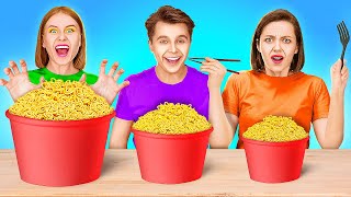 GIANT VS TINY FOOD 24 HOURS  Cooking Challenge Of Speed And Wit Kitchen Hacks By 123 GO SCHOOL [upl. by Melak]