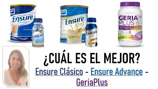 Ensure Clásico vs Ensure Advance vs Geriaplus ¿Qué suplemento nutricional es mejor [upl. by Assened]