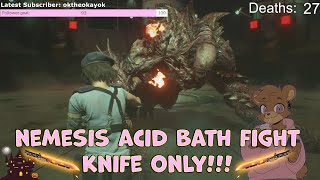 Resident Evil 3 Remake nemesis acid bath fight knife only [upl. by Sweyn]