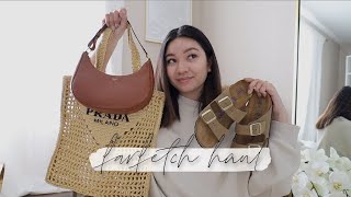 FARFETCH HAUL CELINE PRADA BIRKENSTOCKS amp MORE  ALYSSA LENORE [upl. by Yoko30]