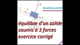 équilibre dun solide soumis à 3 forces exercice corrigé [upl. by Haisej]