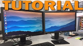 Dual Monitor Wallpaper TUTORIAL  EASY amp No Extra Software [upl. by Oicnerolf]