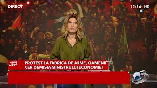 Protest la Fabrica de arme din Cugir chiar înaintea vizitei ministrului Economiei [upl. by Perkins565]