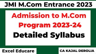 JMI Mcom Admission 2023  JMI Prospectus 2023  Jamia Millia Islamia  Detailed Syllabus 2023 [upl. by Taam]