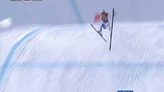 UwatchHD22jan2009 Daniel Albrecht SUI CRASH Kitzbühel Hahnenkammrennen 3rd train DOWNHILL [upl. by Frentz]