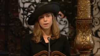 Amanda Thatcher reading at Margaret Thatchers funeral ceremony [upl. by Erreipnaej]