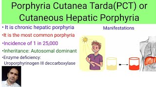 Porphyria Cutanea Tarda PCT  Cause amp Deficiency manifestations [upl. by Submuloc]