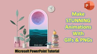 How to use GIF and PNG Files to Make Animation in PowerPoint Tutorial [upl. by Anniken]