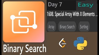 1608 Special Array With X Elements Gre Day 7 P2 study plan Binary Search I  LeetCode [upl. by Bucher]