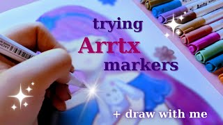 Reviewing Arrtx Metallic Markers  Spring Draw With Me 🩷 [upl. by Dosi]