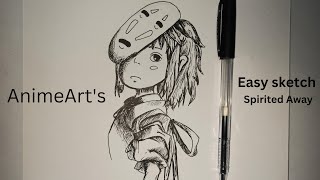 How to draw chihiro quotSpirited awayquot step by step  Drawing for Beginners  AnimeArts [upl. by Ehcropal846]