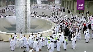 Hajj pilgrims symbolically ‘stone devil’ in last major ritual [upl. by Merell384]