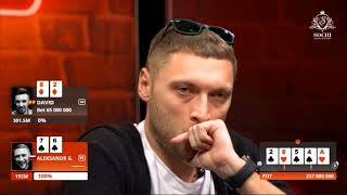 Partypoker MILLIONS Russia – Финальный стол Главного События решающая раздача в топ 3 [upl. by Krasnoff866]