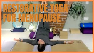 40min Restorative Yoga for perimenopause and menopause relief  offering balance and calm [upl. by Amrak]