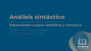 Análisis sintáctico de Lengua castellana Propuesta de preparación de oposiciones a secundaria 2023 [upl. by Rosita261]