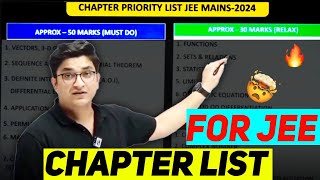 Most Weightage Topic Chapter Wise For JEE EXAM 💯  Sachin Sir Honest Talk IIT JEE [upl. by Lrem]