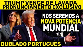 TRUMP FAZ SEU PRONUNCIAMENTO OFICIAL APÓS SER ELEITO O NOVO PRESIDENTE DOS ESTADOS UNIDOS [upl. by Tedman288]