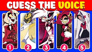 Guess Hazbin Hotel Characters By Voice 🎤🔊  Adam Alastor Charlie Angel Dust Moxxie Husk 🏩 [upl. by Nnaeirual]