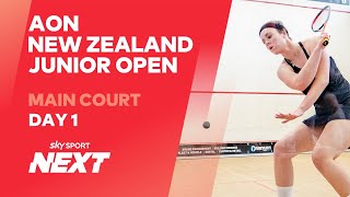 Day 1  MAIN COURT  AON New Zealand Junior Open 2021 [upl. by Evelc555]