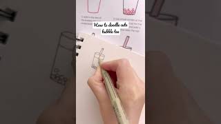 Bubble tea drawing tutorial from 101 Super Cute Things to Draw boba easydrawingforkids [upl. by Tyoh242]