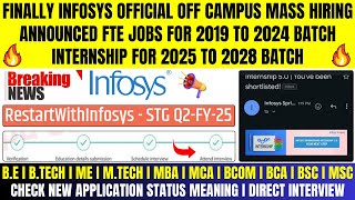 Infosys Biggest Official Mass Hiring Announced  20242019  20252028 Batch  Infosys Direct Hiring [upl. by Vinita]