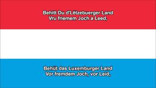 Ons Heemecht  Nationalhymne von Luxemburg LUDE Text [upl. by Laehcim856]