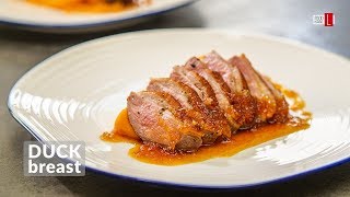 Duck Breast with Orange Sauce Gastrique  Food Channel L Recipes [upl. by Inirt]