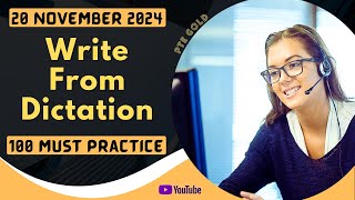 PTE Write From Dictation  NOVEMBER 2024  MUST PRACTICE [upl. by Sagerman]