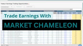 Find Earnings Trades With Market Chameleon [upl. by Dahc878]