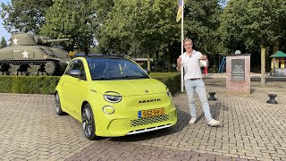 Alles over de Abarth 500E met motorgeluid I Laadpaalklever review [upl. by Nilahs]