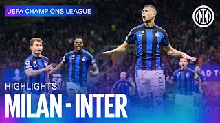 MILAN 02 INTER  HIGHLIGHTS  UEFA CHAMPIONS LEAGUE 2223 ⚽⚫🔵🇮🇹 [upl. by Myron334]