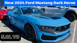 New 2024 Ford Mustang Dark Horse 50 Liter V8 In Grabber Blue Metallic Sound Insane [upl. by Epillihp]