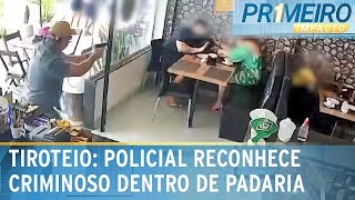 Policial reconhece bandido em padaria e os dois trocam tiros  Primeiro Impacto 011024 [upl. by Dalohcin]