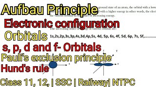 Aufbau Principle Orbitals  Paulis exclusion principle  Hunds rule [upl. by Dodds488]