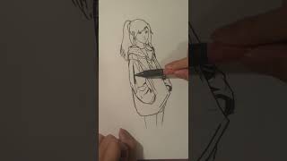 Hoodie girl drawing drawing sketching anime shorts [upl. by Tiny]