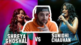 REACTION Shreya Ghoshal VS Sunidhi Chauhan [upl. by Schinica]