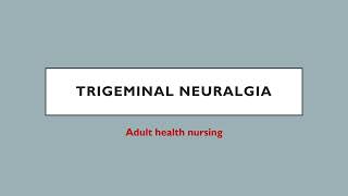 quotTrigeminal neuralgiaquot detailed class for nursing students malayalam [upl. by Eilzel]