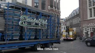 Kermis Haarlem 2014 transport en opbouw Grote Markt deel 1 [upl. by Steel]