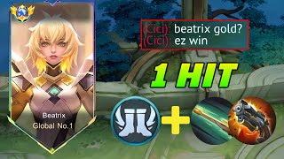 GLOBAL BEATRIX PERFECT ONE SHOT BUILD FOR SOLO RANK  AUTO WINSTREAK  MUST TRY [upl. by Mall]